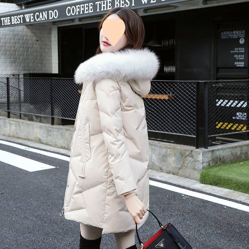 服反季羽绒女中长款2024冬季新加厚显保款暖高显瘦小个子DKC时尚