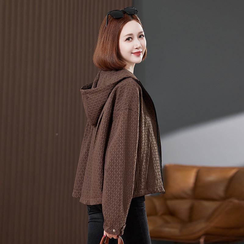 女士短外套L1537新款春显瘦时尚小香连帽宽松休闲秋夹风上衣 L153