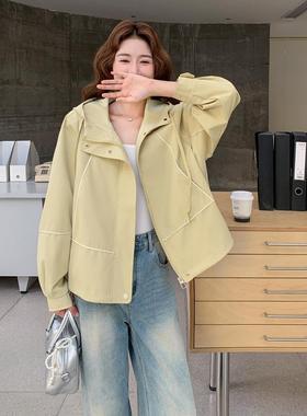 秋休闲风黄色显白时夹B100-866尚连2帽外套女205春款减龄百搭松弛