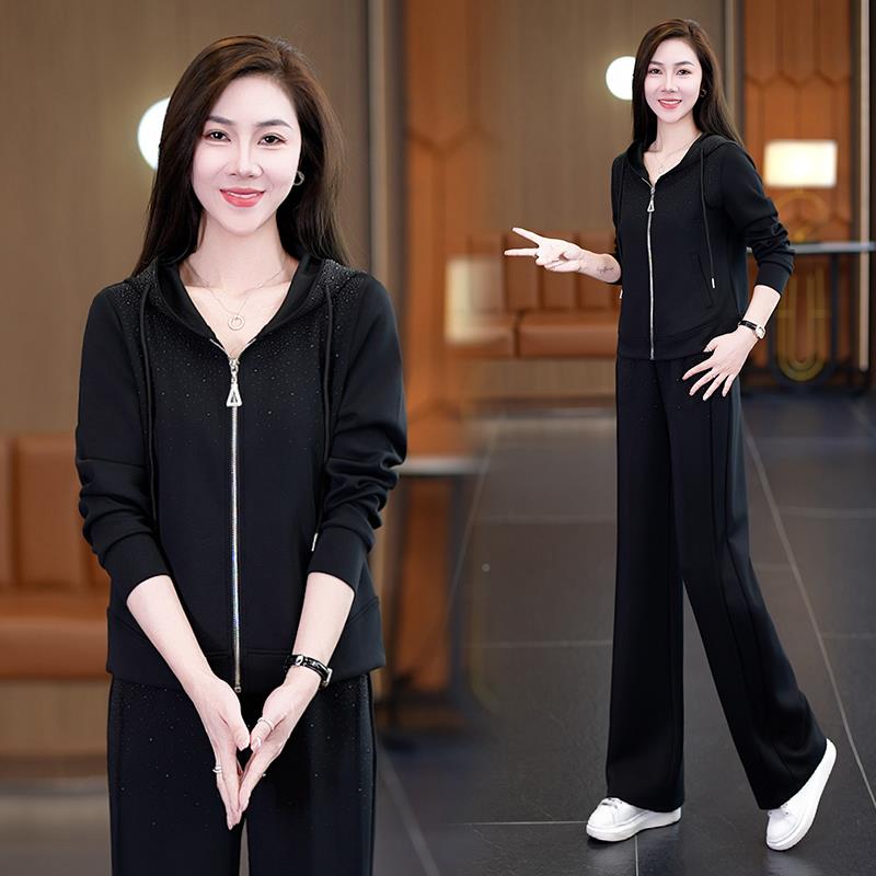 20运25秋新款女士O动套装长袖PLO领休96731873闲训练服健身房两件