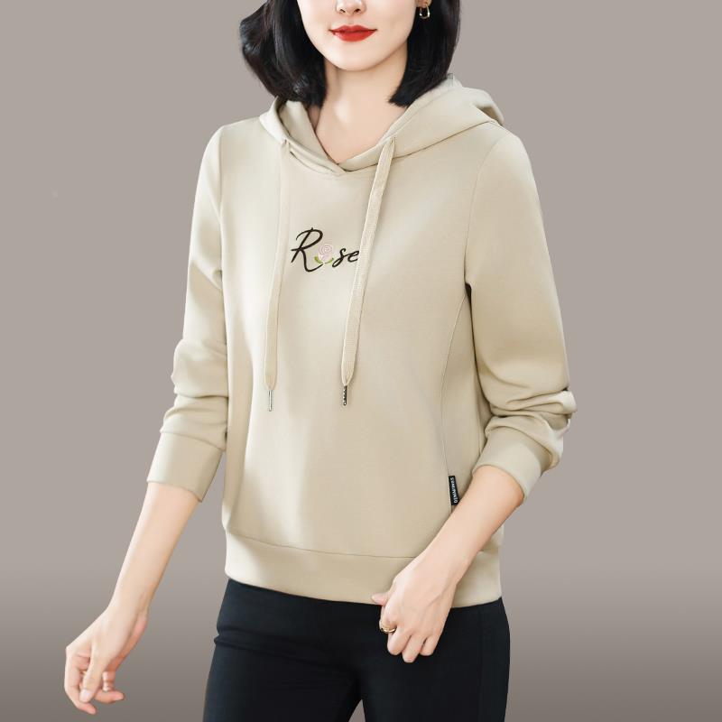 连帽卫衣女士春秋28260952405年新款爆款洋气外减衫龄宽松2套薄款