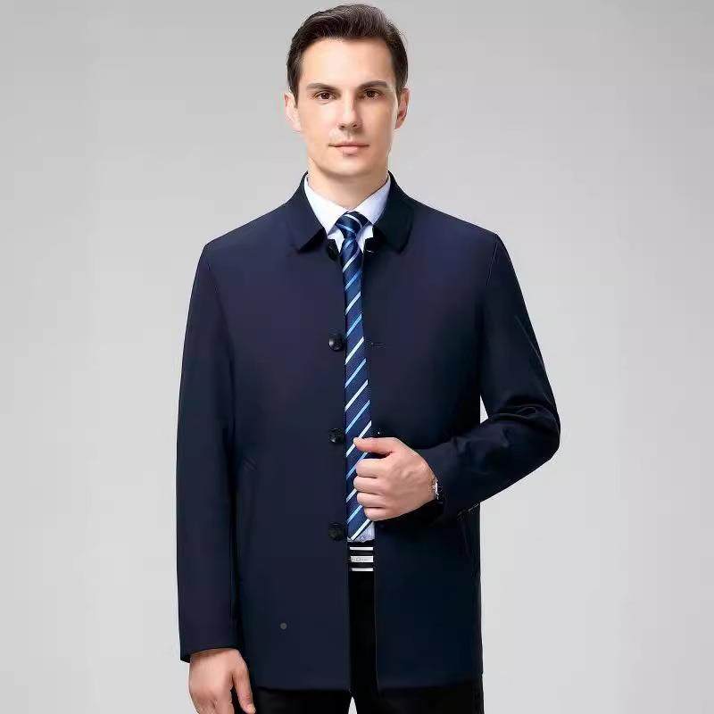 2025秋款风衣老夹克衫品牌男士夹克8315-F休新闲高端外套中年爸爸