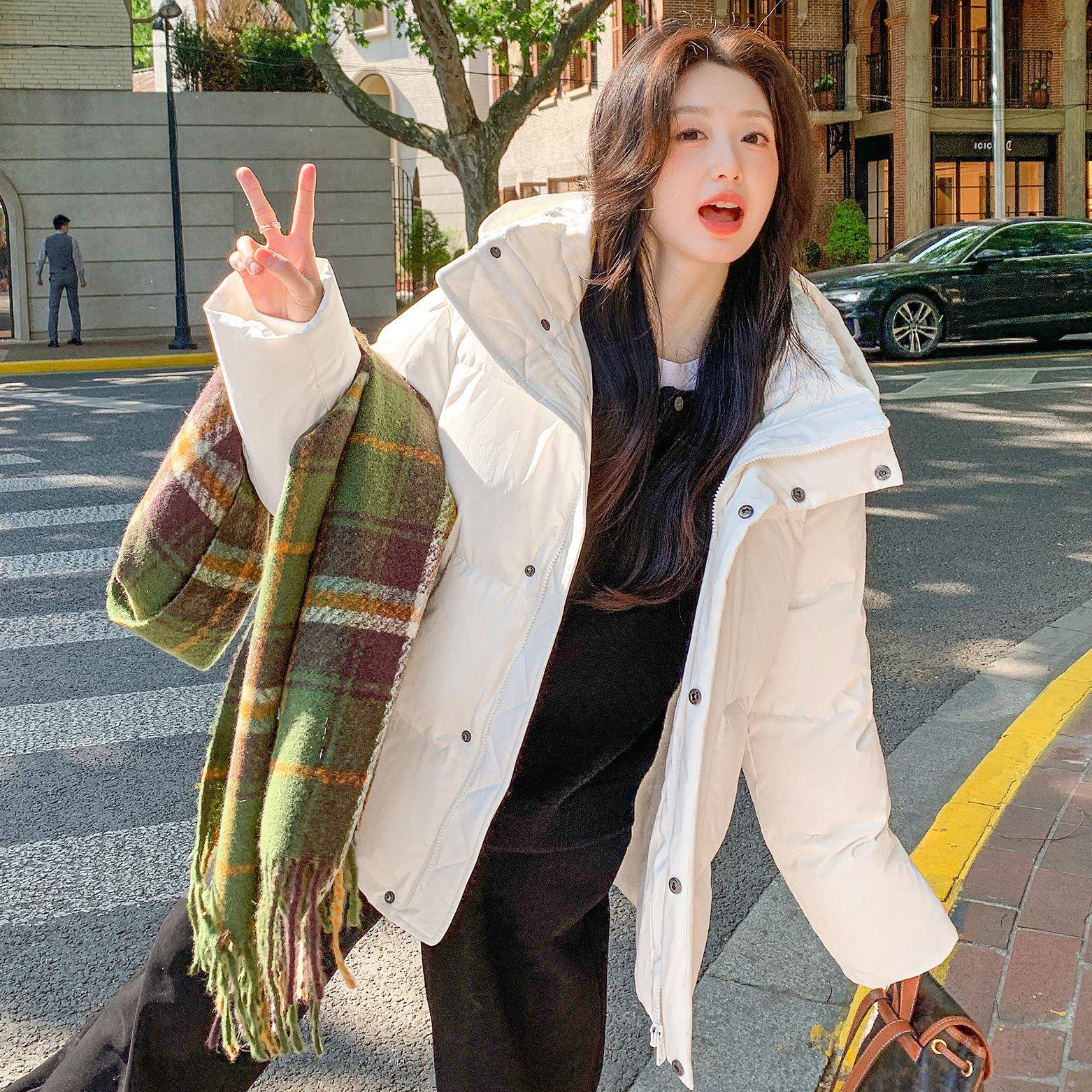 正品羽棉服女20宽2绒5冬新款韩版松连小个子加厚67-8005白鸭绒保