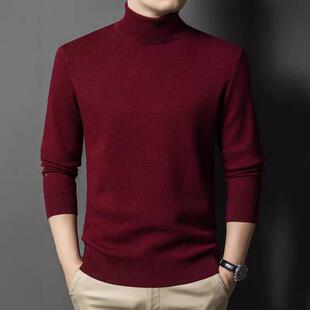 KK中年男毛衣高领加毛厚士宽松老年冬季 24153 中加大 羊衫 爸爸冬装