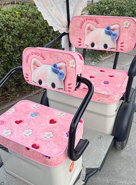 爱玛乐维pro乐淘pro金彭M6雅迪CL13三轮车加厚耐磨可爱卡通座套