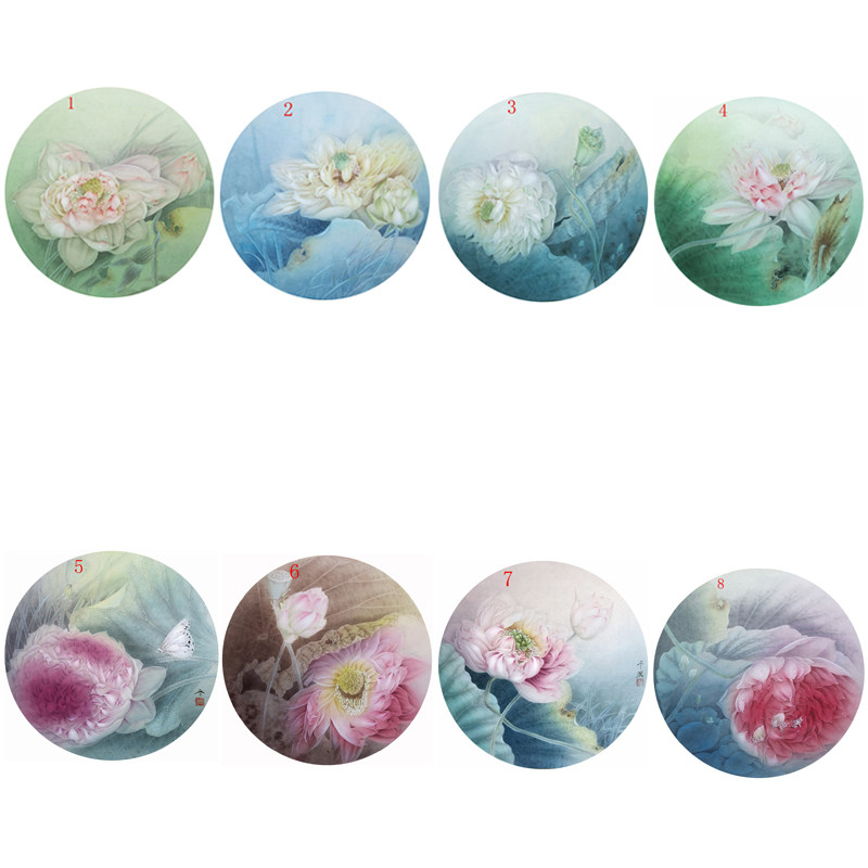 国画工笔画打印白描底稿龚雪青圆形花卉初学者临摹勾线过搞上色练