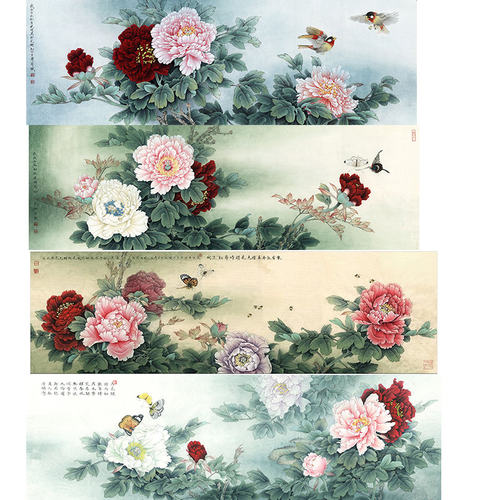 工笔画打印白描底稿横幅四尺上色