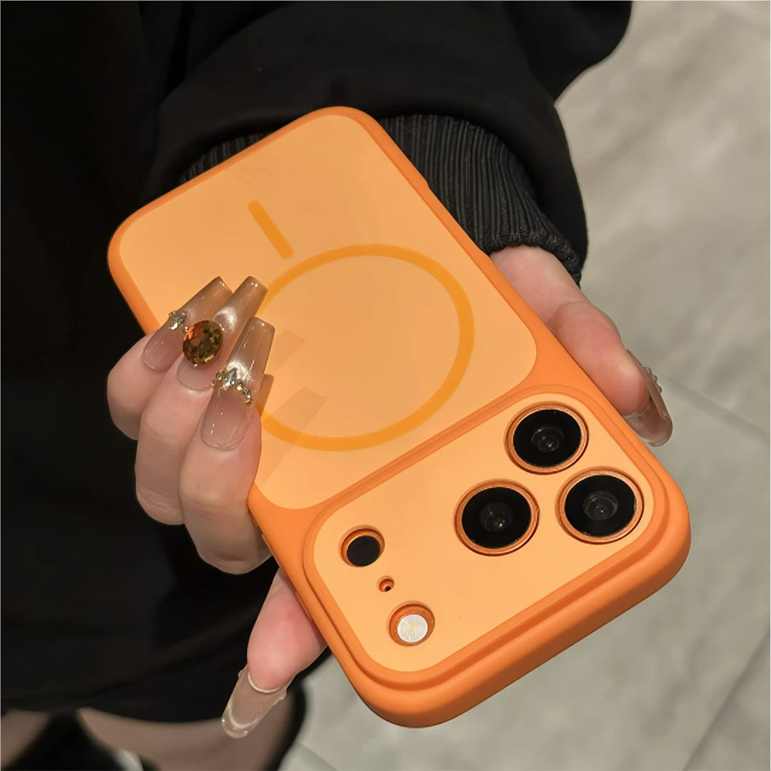 磁吸双色大视窗适用苹果17手机壳新款沙漠橙磨砂肤感iphone17promax全包17pro苹果16ProMax男女款15pro套1413