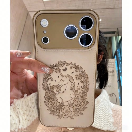 立体压花花环独角兽手机壳
