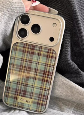 适用iPhone17/16/15promax韩系复古格纹手机壳荣耀400ins风华为pura80小众mate80/60个性小米17/15软壳保护套