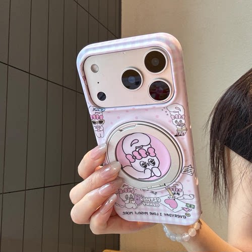 小兔肤感磨砂旋转支点iPhone壳