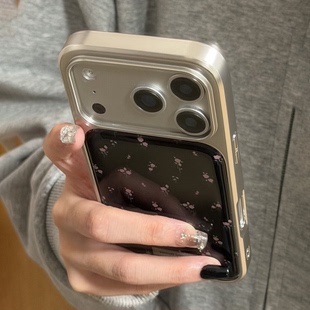 韩系ins风电镀滴胶小碎花适用iPhone17ProMax手机壳ins苹果16/15韩系小米15小众华为Mate70银边荣耀200保护套