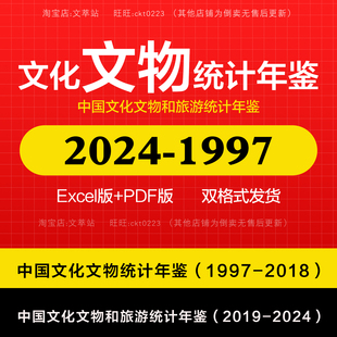 【更新2024】中国文化文物统计年鉴 数据1997-2024 EXCEL版 PDF