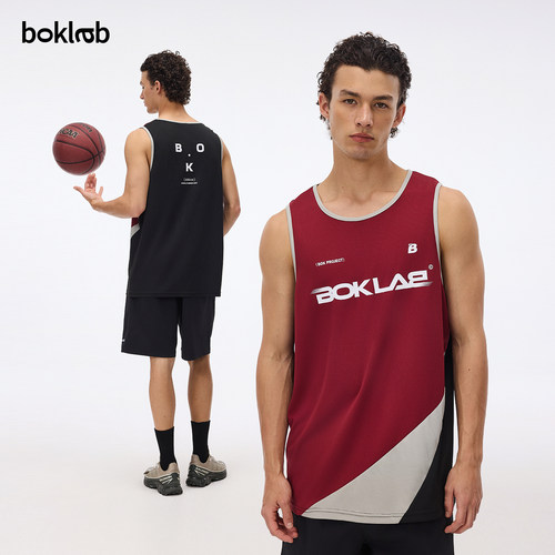BOKLAB美式复古运动速干背心男