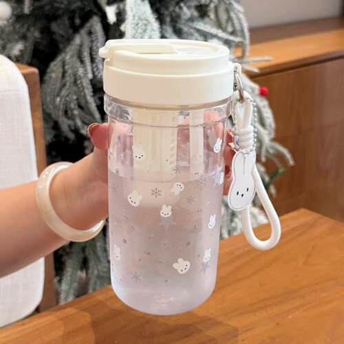 ins雪花米菲兔吸管水杯女