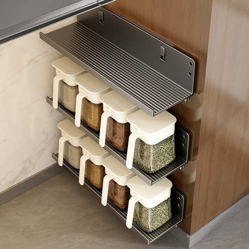 太空铝免打孔厨房置物架小尺寸