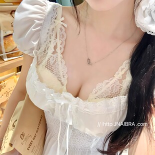 嗲嗲蕾丝聚拢版 纯欲蕾丝性感内搭文胸 小胸聚拢内衣女无钢圈法式