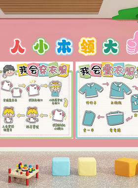幼儿园生活区自理能力培养墙贴