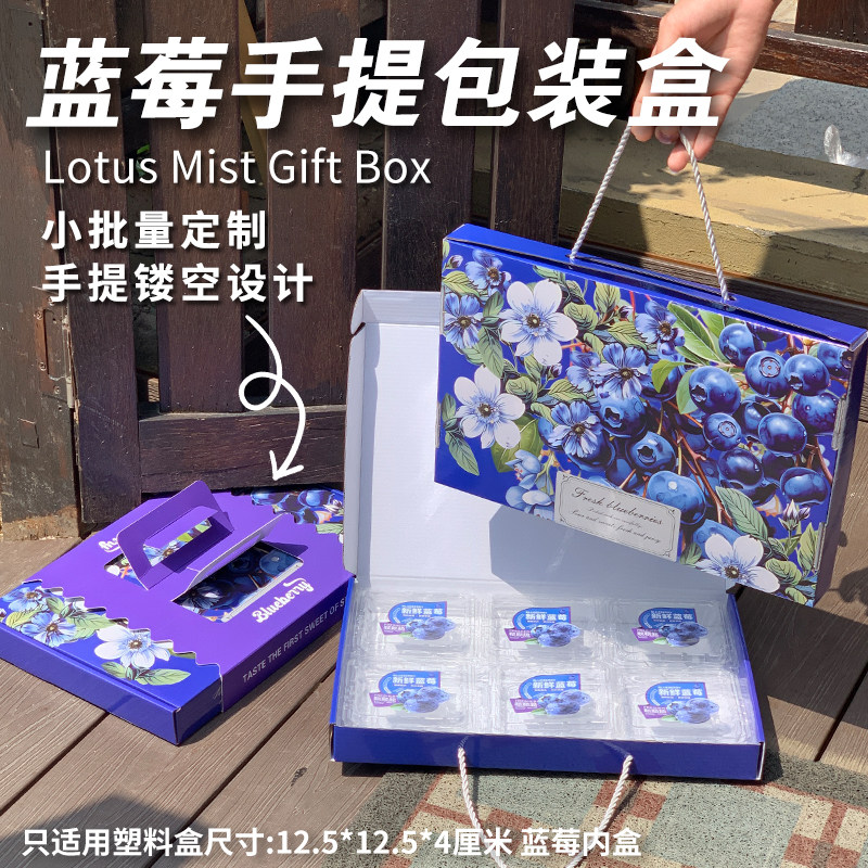 蓝莓礼盒怡颗莓包装盒高档12盒装125g树莓水果礼品盒打包盒空盒子