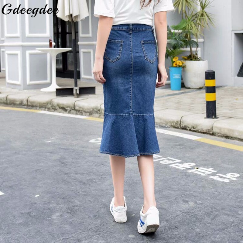 gdeegdee 牛仔半身裙时尚气质修身开叉荷叶边百搭包臀鱼尾W0405|msdalam kategori Butik wanita / wanita, skirt - dari Buy2taobao.com untuk memberikan perkhidmatan ejen Taobao profesional membeli