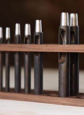 冲子架 实木 皮具工具架【木爻Craft】