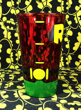 正版代购DC漫画蝙蝠侠搭档罗宾ROBIN红色衣服玻璃杯水杯随手杯子