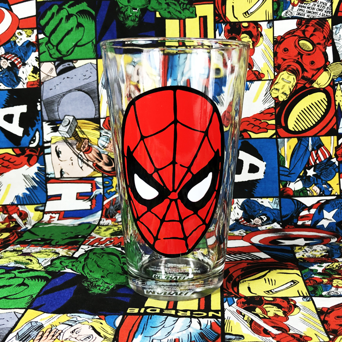 美国进口MARVEL漫威蜘蛛侠SPIDERMAN卡通红色面具玻璃水杯冷饮杯