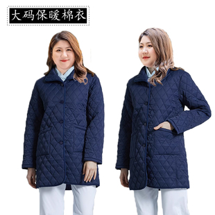 大码长款护士棉衣加厚加肥棉服导诊医生工作服夜班棉衣保暖值班服