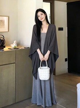 防晒披肩女气质外套夏季上衣薄款办公室空调房罩衫高级感开衫带扣