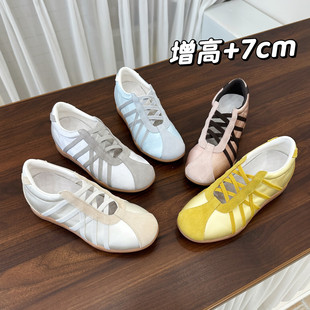 洛姐家7cm内增高德训鞋女复古美式阿甘鞋女2026夏季款薄底休闲鞋