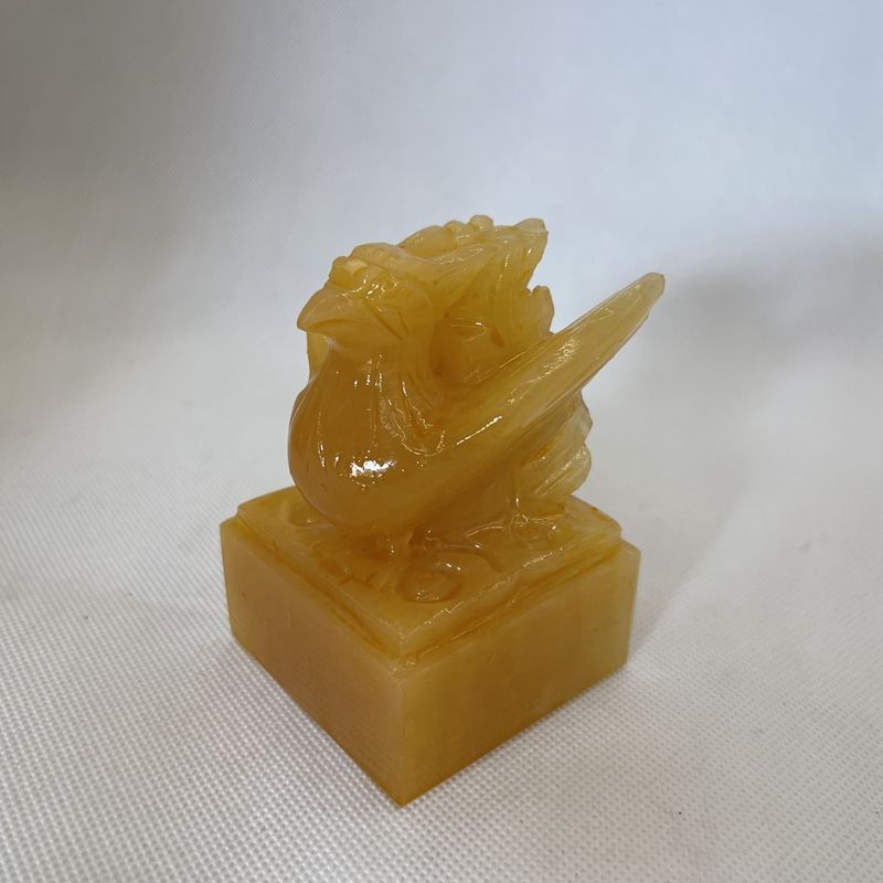 玉石印章摆件米黄玉凤凰玉玺摆设岫岩玉龙头印玺书法字画藏书摆饰