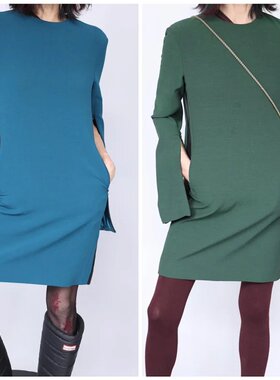 SilverCorner 冬装新款 优雅的女士长袖随身秋冬连衣裙女