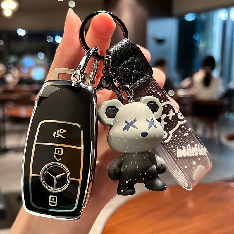 适用于老款奔驰钥匙套08-21款C级C200L c180 c260l c300l车壳扣女