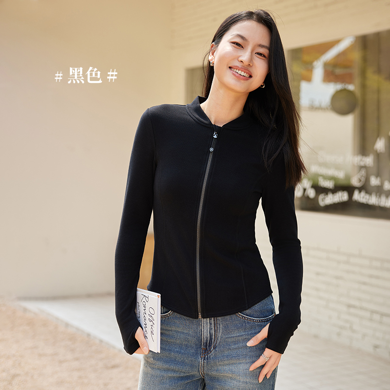 女士德绒美肤衣拉链开衫德绒卫衣秋冬新款亲肤保暖修身德绒上衣