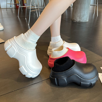 防水棉拖鞋女冬天室内家用保暖家居毛拖鞋外穿厚底防滑可拆卸棉鞋