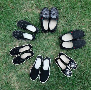 泗州草本老布鞋系列， 非遗技艺、舒适养身 一脚蹬刺绣男女款