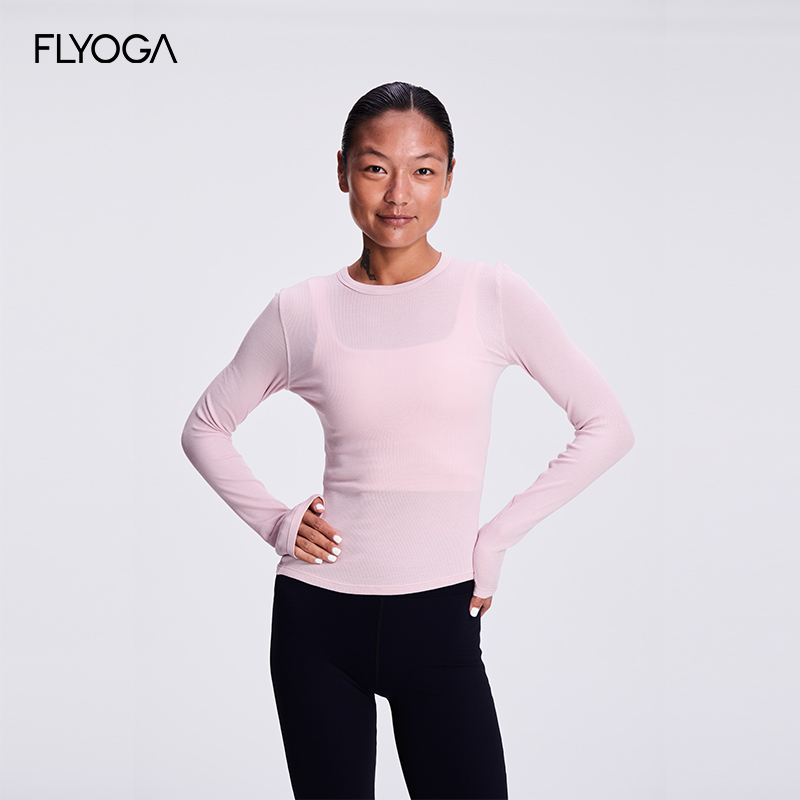 FLYOGA飞蓝51203 针织瑜伽服修身显瘦运动上衣外搭轻薄透气亲肤