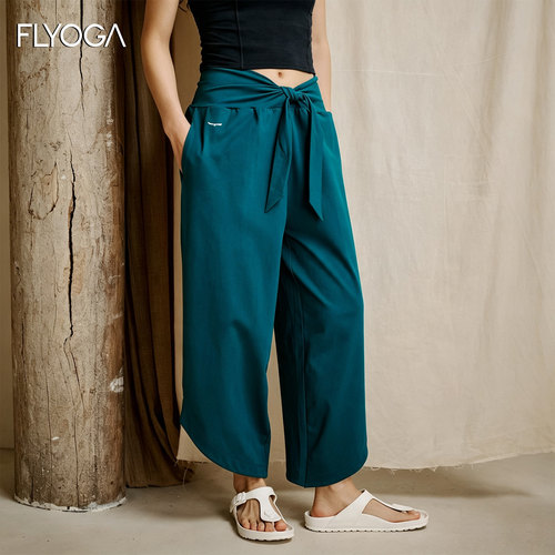 FLYOGA飞蓝瑜伽揽月裤内流观运动阔腿普拉提健身裤子宽松长裤女夏