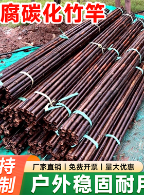 碳化竹竿防腐竹子棍户外装饰围栏竹篱笆隔断竹杆毛竹民宿吊顶搭架