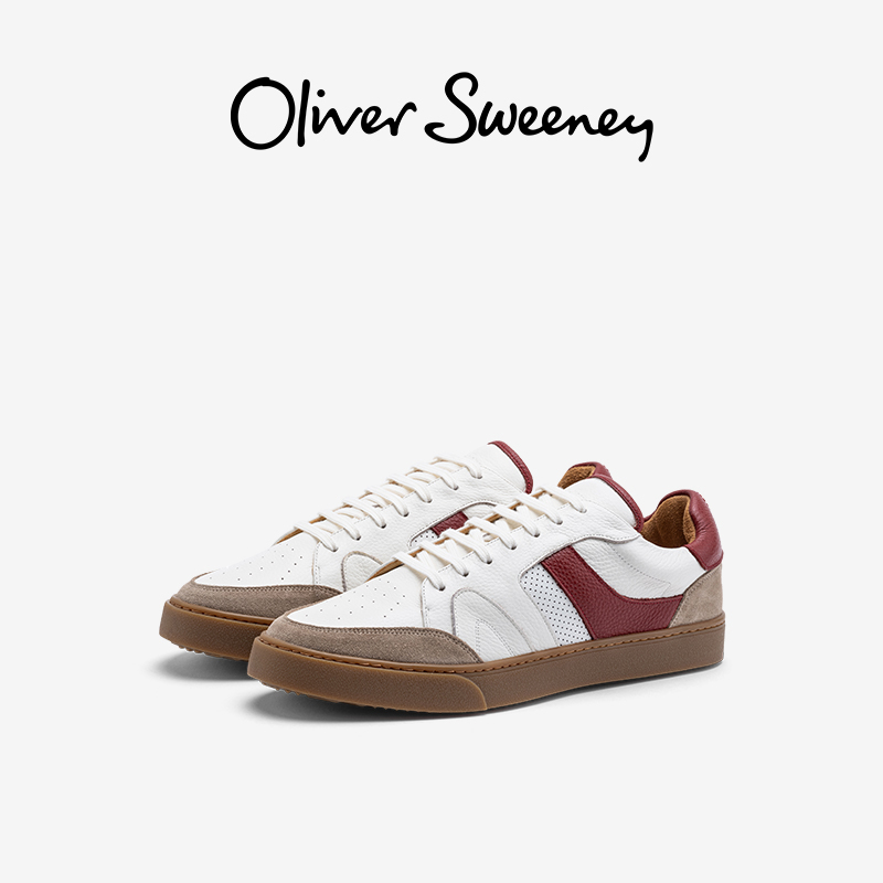 OliverSweeney牛皮运动复古撞色休闲鞋德训板鞋网球鞋男HARROW