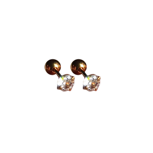 金色耳骨钉女耳蜗钉耳屏耳骨钉睡觉洗澡免摘螺丝拧扣耳钉耳环耳饰