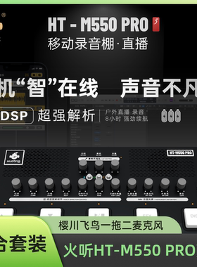 火听HT-M550 PRO五键+樱川飞鸟G20 PRO一拖二麦克风直播声卡弹唱