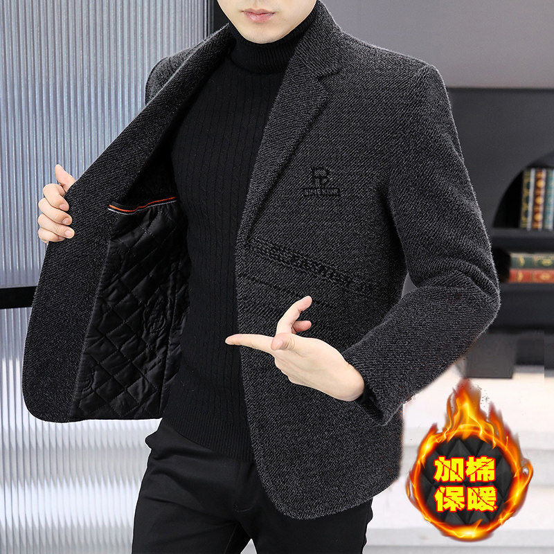 秋冬季商务休闲男装毛呢西装青年加棉加厚保暖外套男西服呢子大衣,男装,西服,淘宝优惠券,粉丝福利购,淘宝优惠卷
