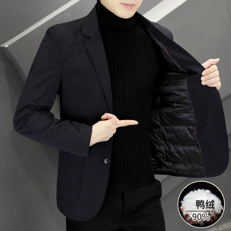 潮牌休闲秋冬西装修身型保暖外套