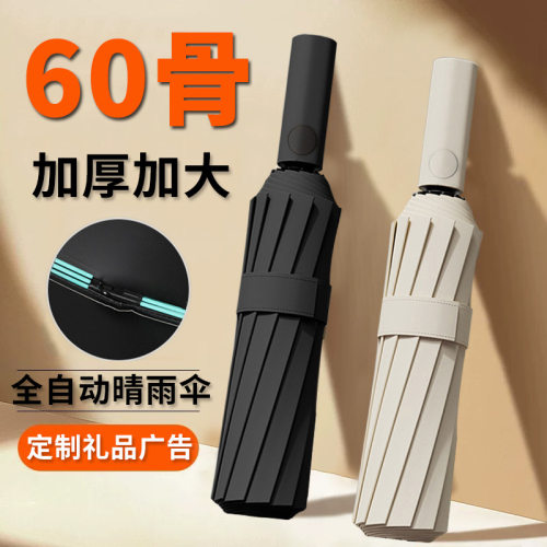 60骨全自动晴雨伞三折伞防紫外线