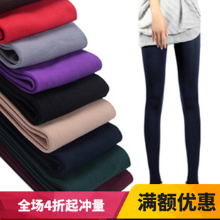 袜九分裤 秋冬装 连裤 女显瘦腿踩脚拉毛袜打底裤 拉绒加厚保暖拉绒裤