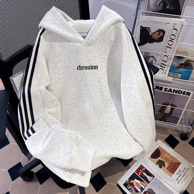 连帽卫衣男2025秋冬简约潮牌