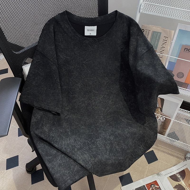 CHENUVM美式潮牌复古重磅纯棉短袖T恤男2026夏季新款宽松百搭上衣