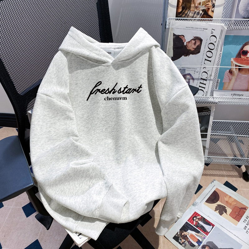 美式潮牌重磅无绳连帽卫衣男女