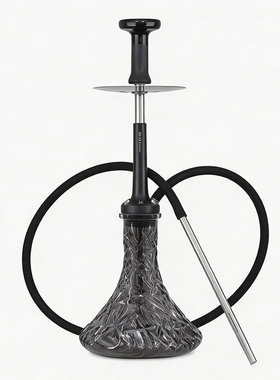 轻奢黑色水烟壶不锈钢阿拉伯水烟套装酒吧KTV家用hookah烟具套装